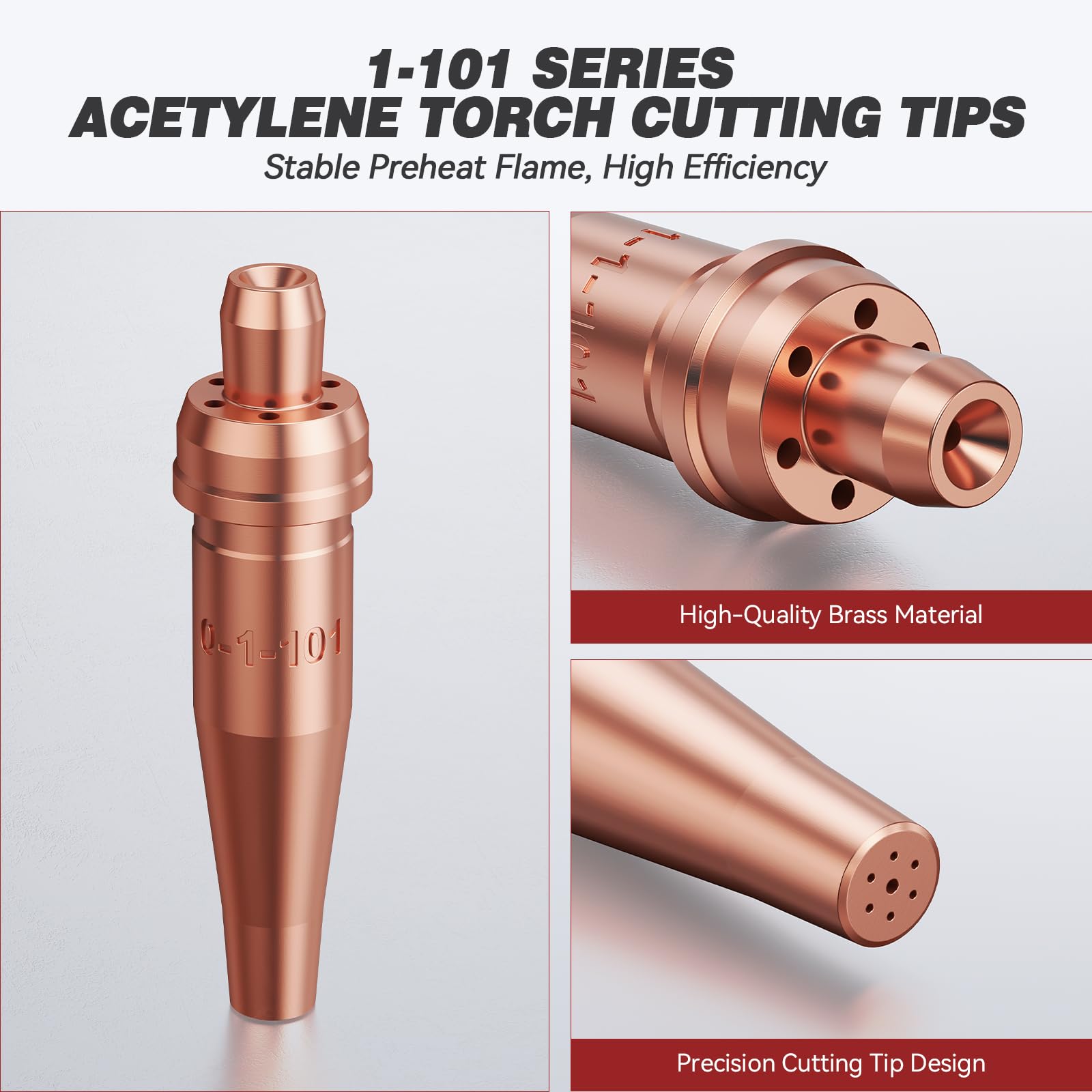 ARCCAPTAIN 1-101 Acetylene Cutting Torch Tips, Size 0-3, Heavy Duty Torch Tips for Victor Cutting Torch - Image 2