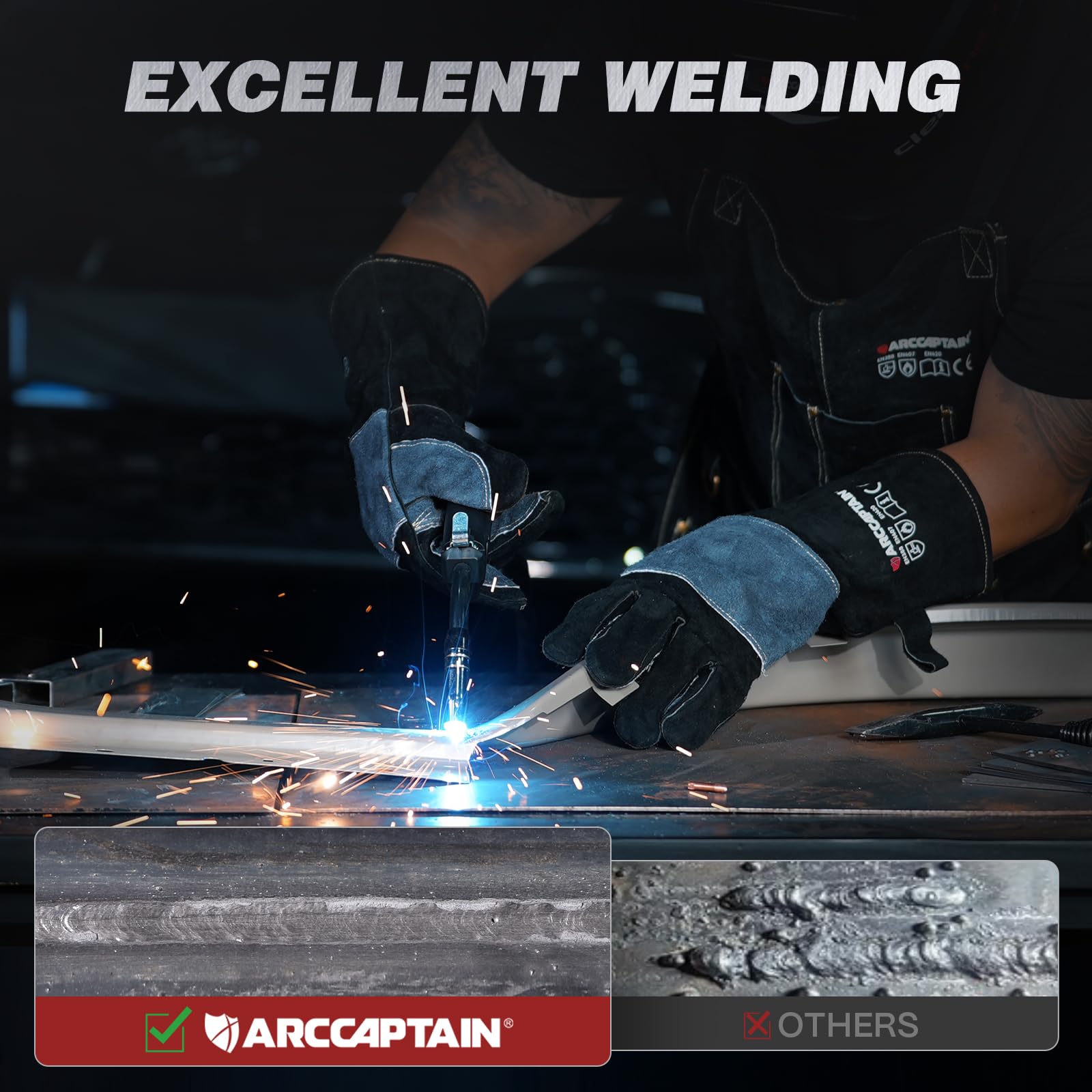 ARCCAPTAIN 135A MIG Welder [Large LED Display] 110V Welder Flux Core MIG, Lift TIG, Stick, 3 in 1 Welding Machine Gasless MIG Welder Machine 110V, IGBT Inverter Welder with Synergy, 2T/4T - Image 5