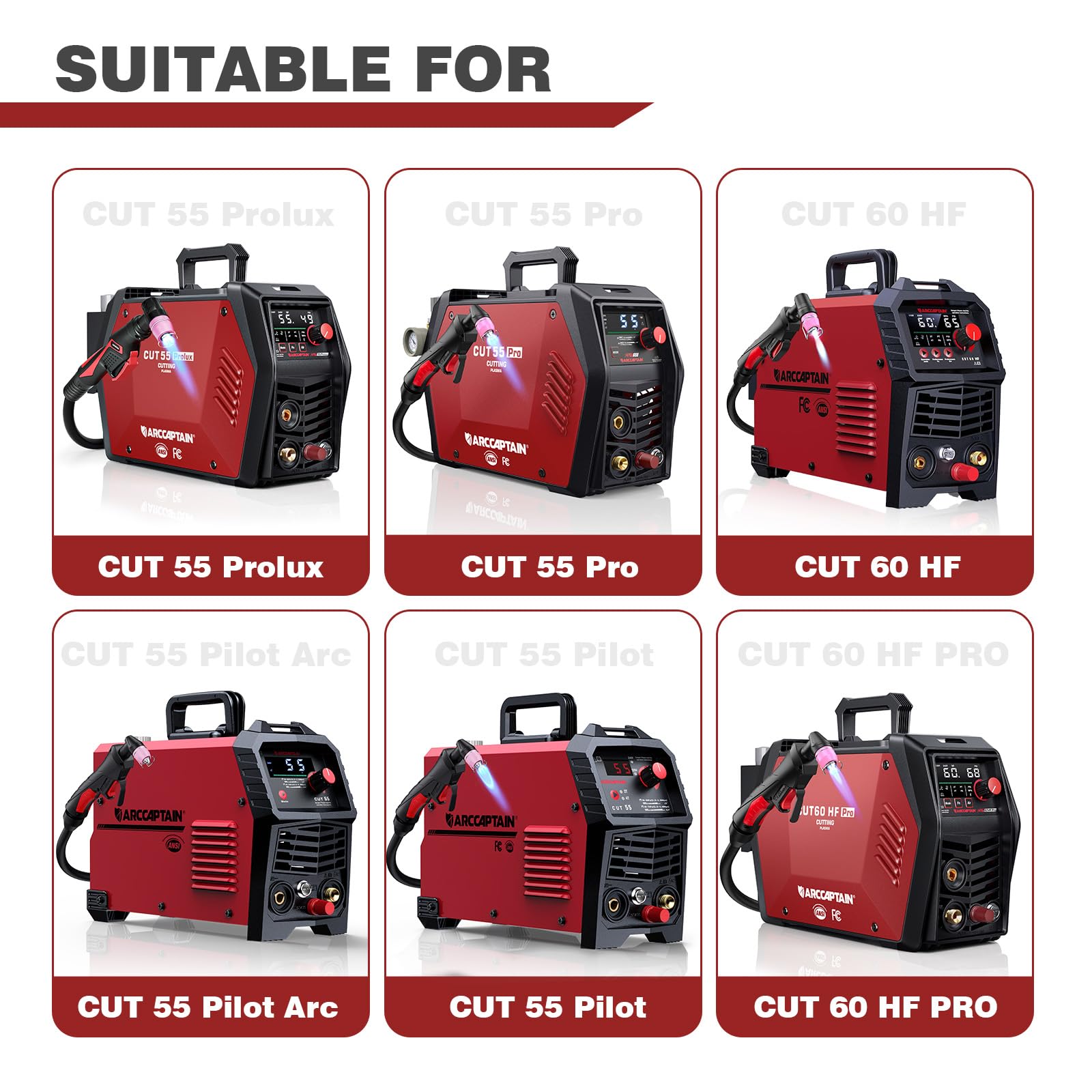ARCCAPTAIN AG-60 Plasma Cutter Torch Consumables, .045'' SG-55 AG-60 WSD-60 Plasma Cutter Accessories for ARCCAPTAIN CUT55 PRO, CUT55 PROLUX, CUT 55PILOTARC,CUT 55PIL0T, CUT 60HF, CUT 60HF PRO,24 Pcs - Image 3