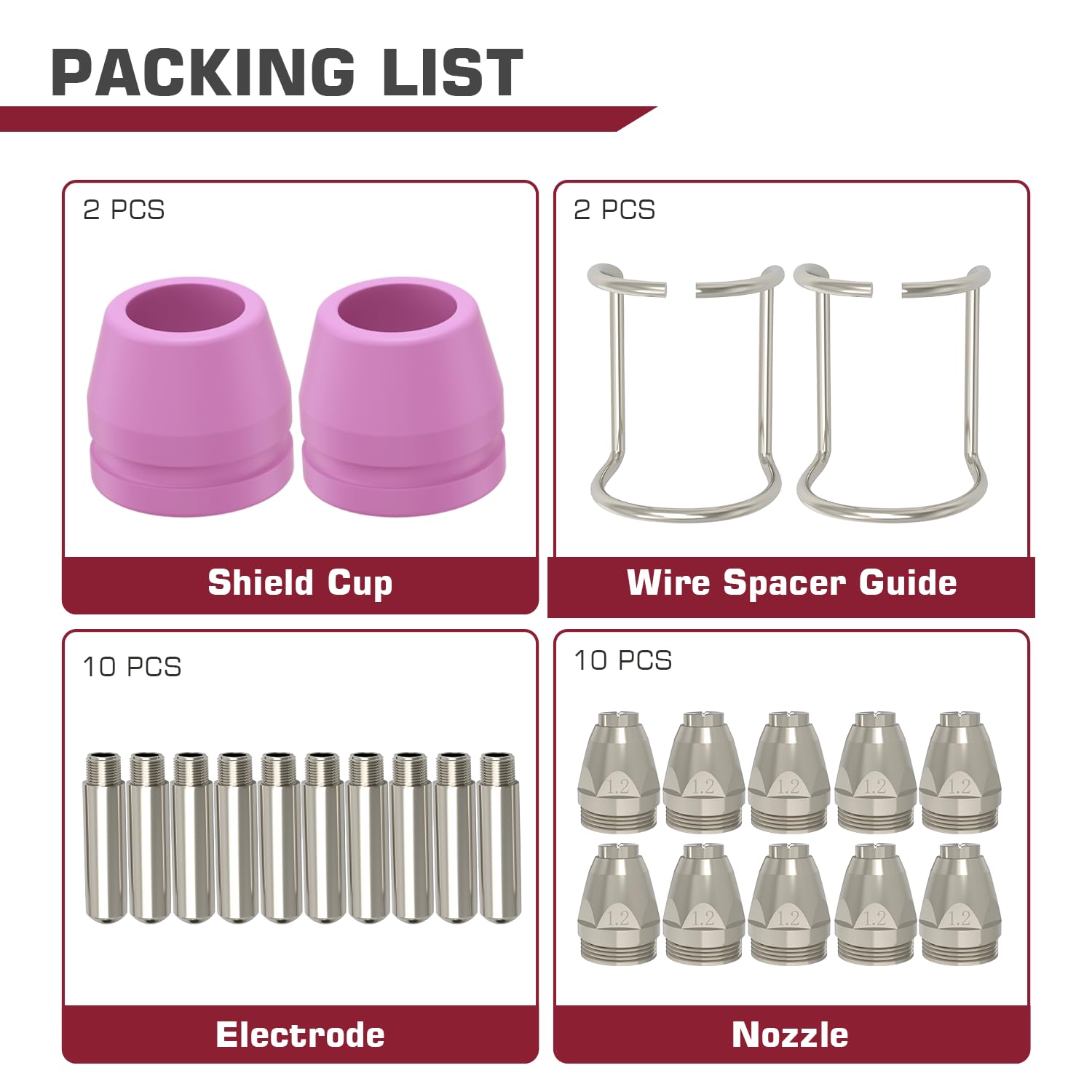 ARCCAPTAIN AG-60 Plasma Cutter Torch Consumables, .045'' SG-55 AG-60 WSD-60 Plasma Cutter Accessories for ARCCAPTAIN CUT55 PRO, CUT55 PROLUX, CUT 55PILOTARC,CUT 55PIL0T, CUT 60HF, CUT 60HF PRO,24 Pcs - Image 6