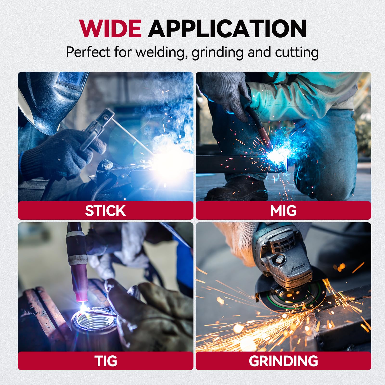 ARCCAPTAIN Auto Darkening Welding Helmet with Side View, 180° Panoramic View, 1/1/1/1 True Color Large Viewing Welding Hood with 4 Arc Sensor Solar Powered, Wide Shade 4/5-9/9-13 for TIG MIG ARC Cut - Image 8