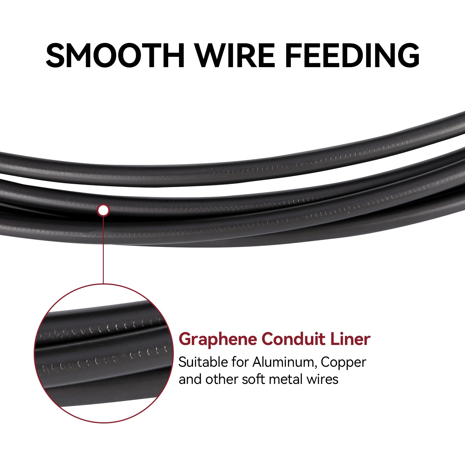 ARCCAPTAIN Conduit Liner Graphene Welding Liner for Aluminum Welding fit MB15 15AK 24KD 36KD MIG Welding Gun Spool Gun MIG200 .023"-.045" 15FT 4.5mm (NOT for MIG205MP) - Image 3