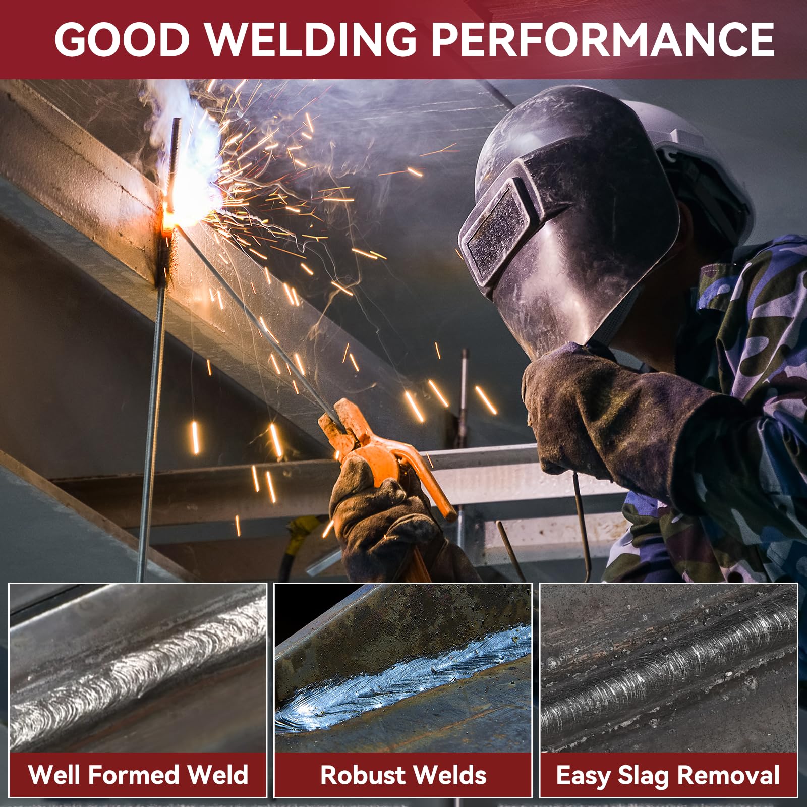 ARCCAPTAIN E7018 Welding Rod 1/8'' 5LB Low Hydrogen Carbon Steel Welding Sticks Electrodes, Welding Rods ARC Welding Equipment - Image 6