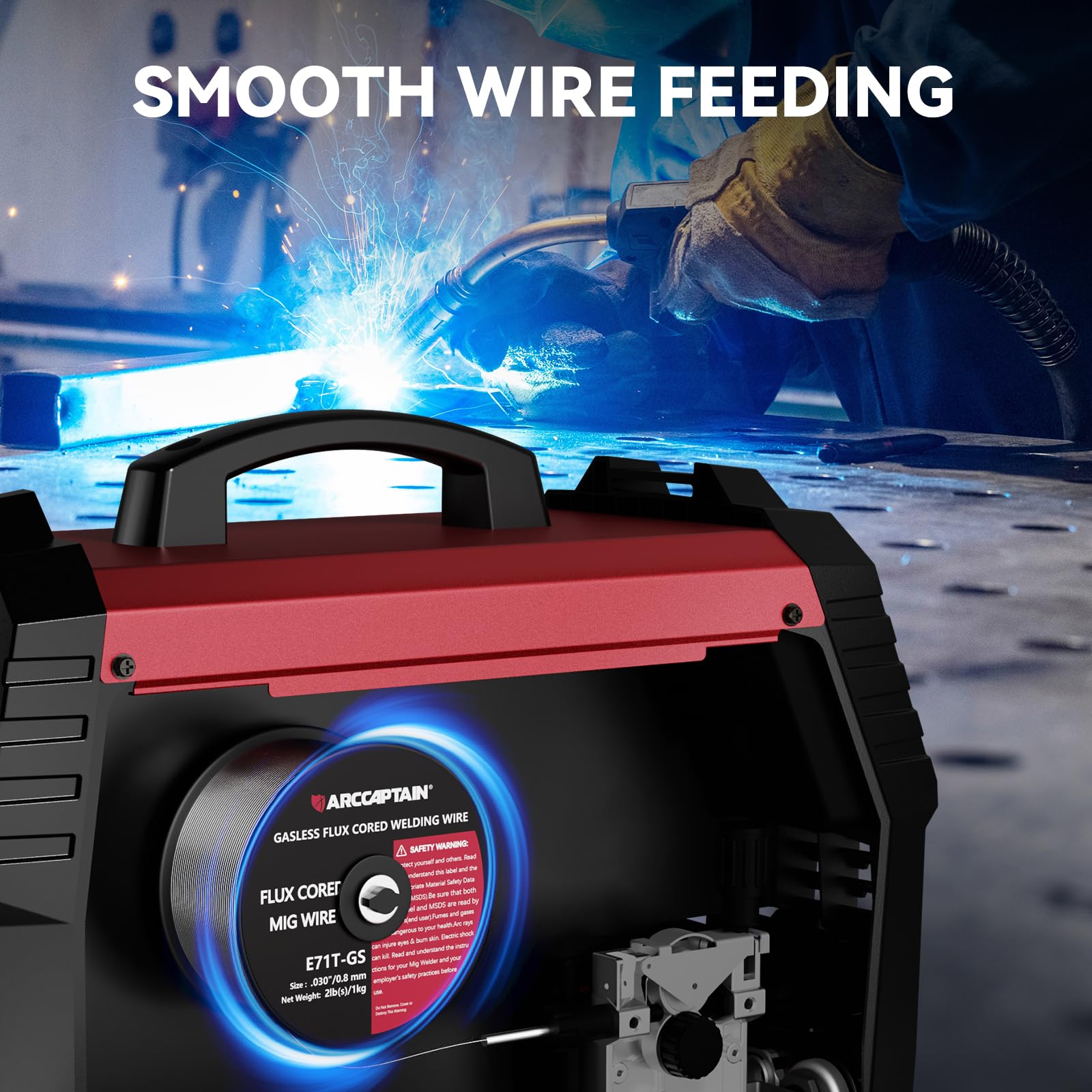 ARCCAPTAIN Flux Core Welding Wire .030, E71T-GS Mig Welding Wire 2-Pound Spool Gasless Mild Carbon Steel Compatible With Lincoln Miller Forney Harbor Welder - Image 3