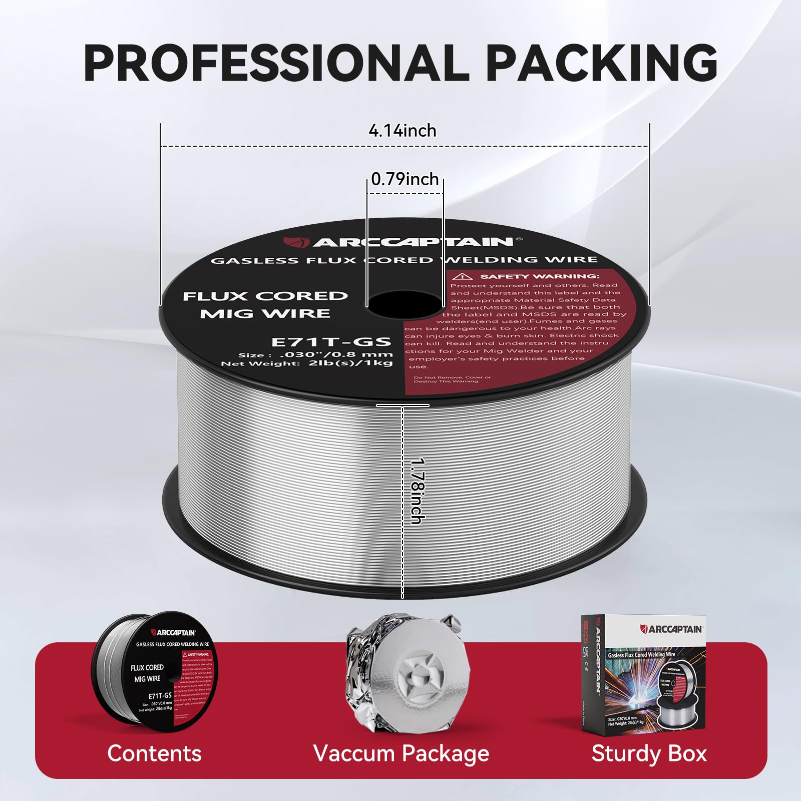 ARCCAPTAIN Flux Core Welding Wire .030, E71T-GS Mig Welding Wire 2-Pound Spool Gasless Mild Carbon Steel Compatible With Lincoln Miller Forney Harbor Welder - Image 7