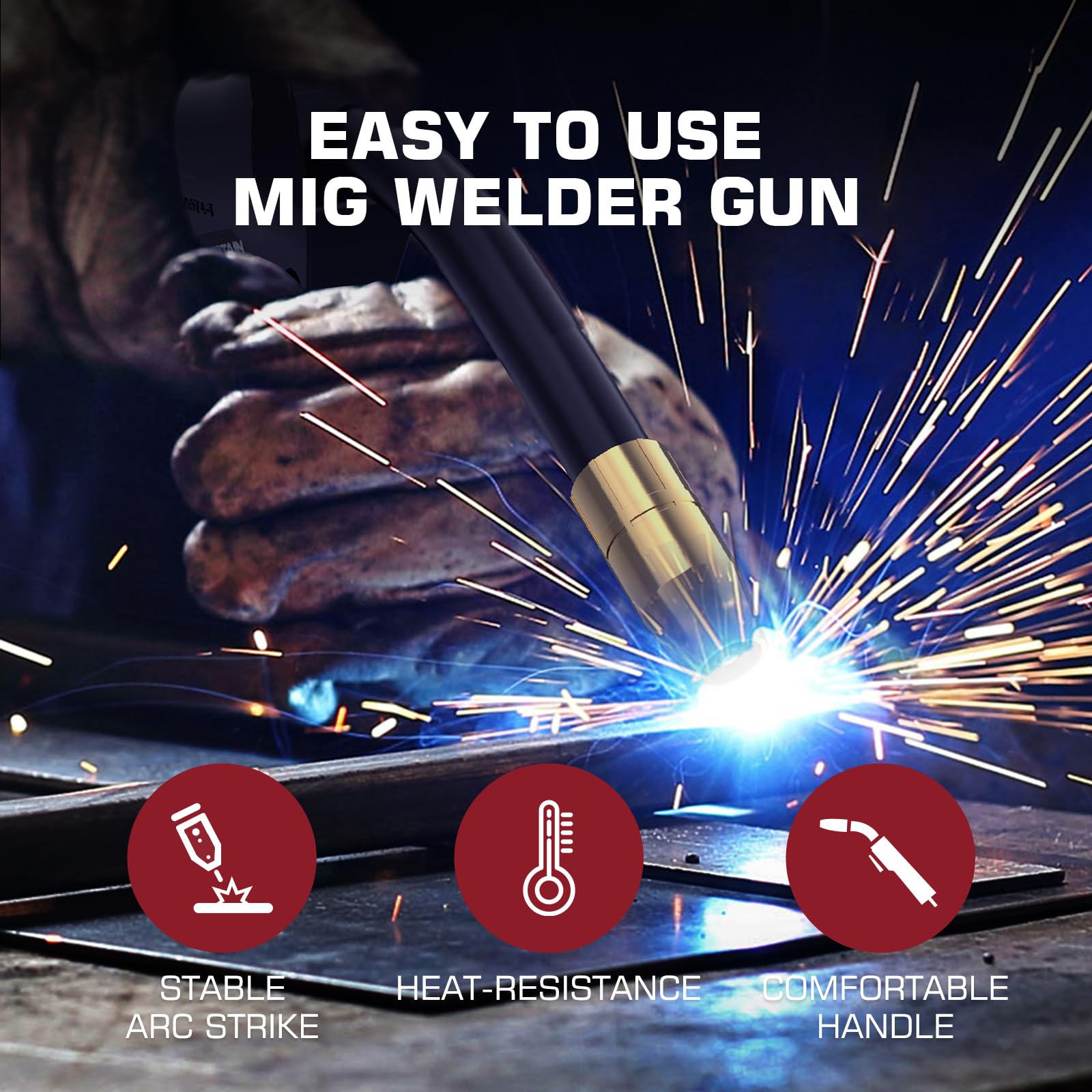 ARCCAPTAIN for Miller M-15 Mig Welding Gun Torch Stinger 10ft (3m) 150 Amp Replacement for Miller M-150/M-15 (249040) - Image 6