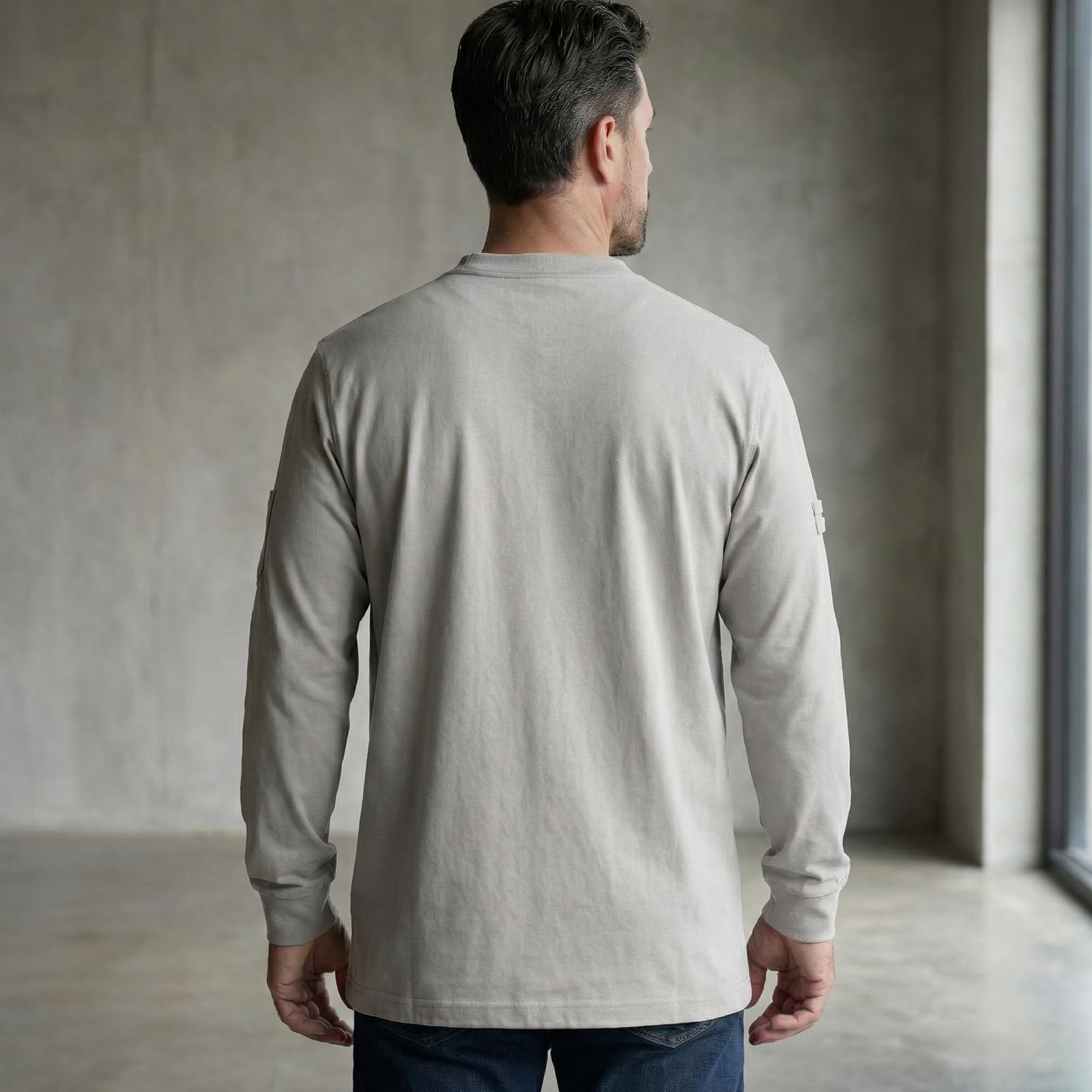 ARCCAPTAIN FR Shirts for Men 8oz 100% Cotton Fire Resistant Henley Shirt CAT2 NFPA2112 Welding Work Long Sleeve Clothing - Image 3