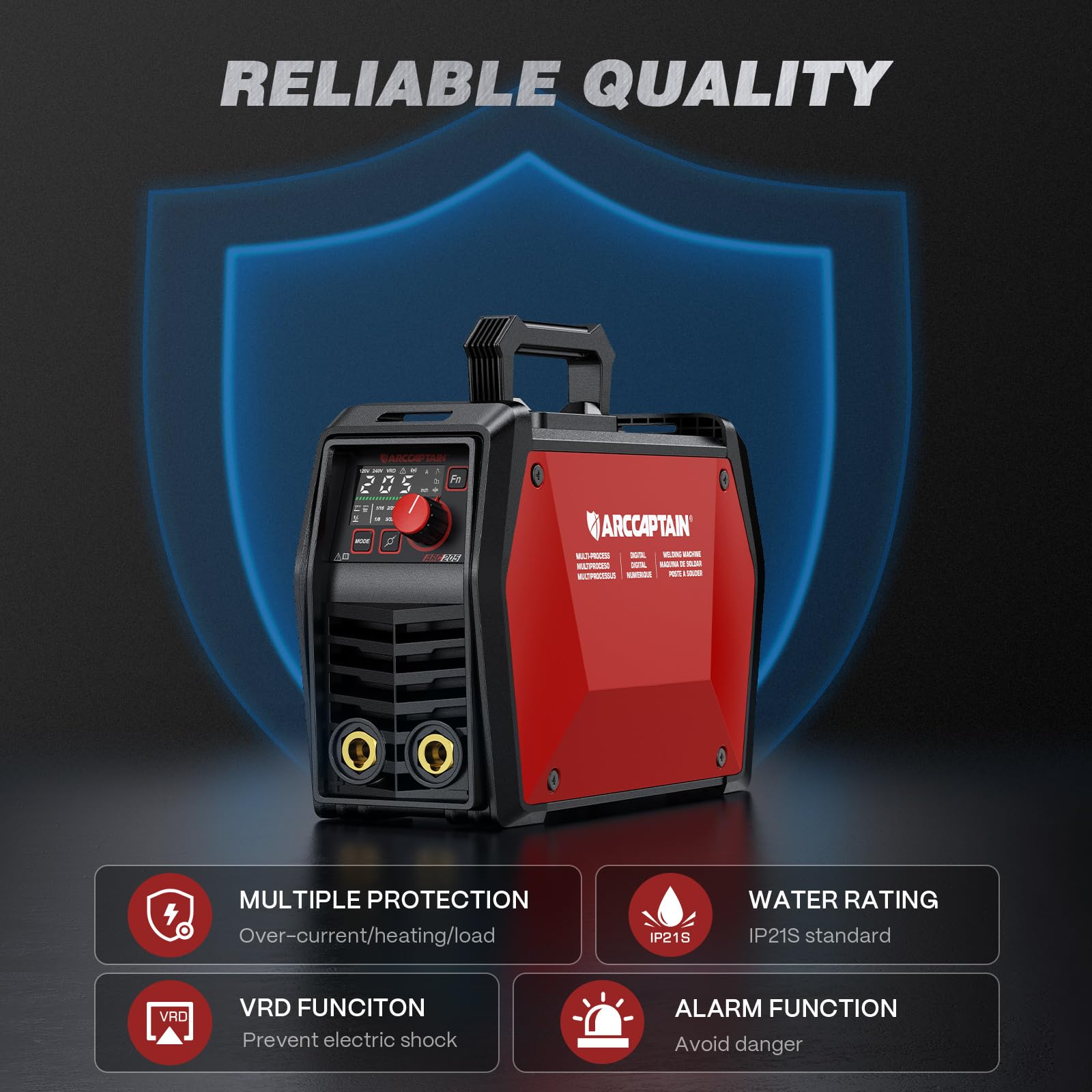 ARCCAPTAIN iControl ARC205 Pro Stick Welder, [APP Control] 205Amp ARC/Lift TIG Welding Machine, Large LED Display, IGBT Inverter 120V/240V MMA Welder with Hot Start, Arc force, and Anti-Stick - Image 8