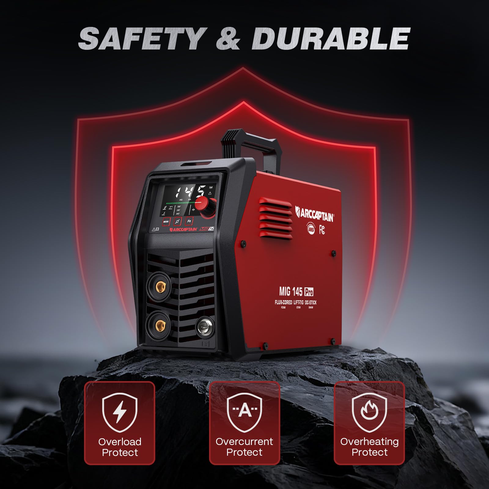 ARCCAPTAIN iControl MIG145 Pro 145A Flux Core MIG Welder 120V Welding Machine Gasless MIG Welder Flux MIG/MMA Stick/Lift TIG, 3 in 1 Welder Machine with Synergy, Portable Welder, APP Control - Image 7