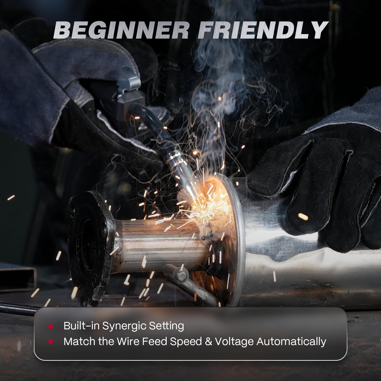 ARCCAPTAIN iControl MIG145 Pro 145A Flux Core MIG Welder 120V Welding Machine Gasless MIG Welder Flux MIG/MMA Stick/Lift TIG, 3 in 1 Welder Machine with Synergy, Portable Welder, APP Control - Image 8