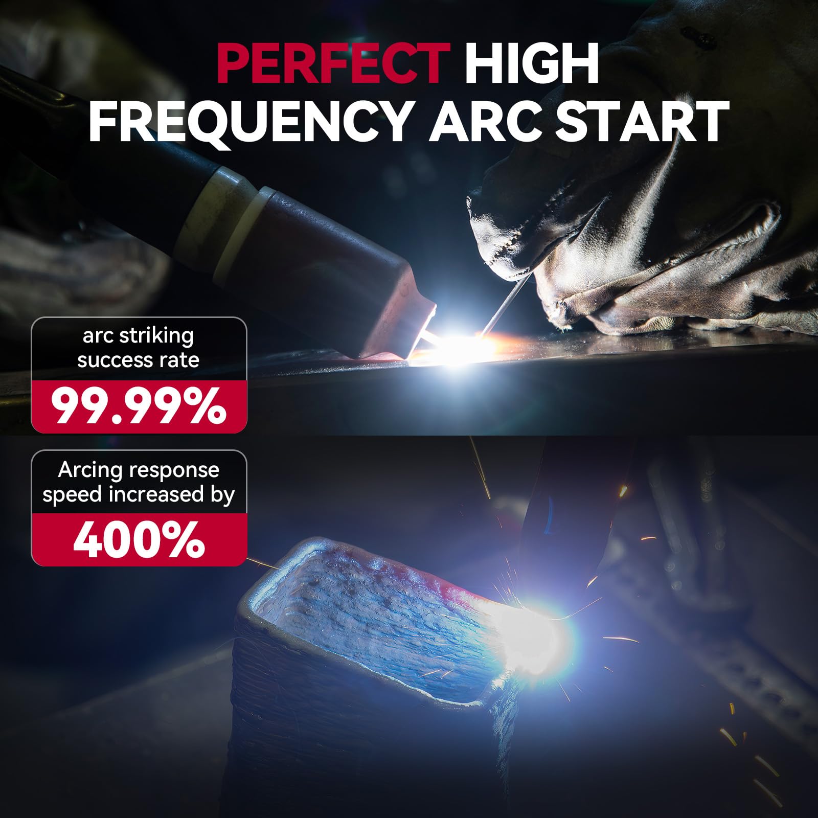 ARCCAPTAIN iControl TIG 205 Pro, 5 In 1 Cold Spot Stick/TIG Welder, 120V/240V Welding Machine with Large LED Display, 2T/4T, Hot start, Arc Force and Anti-stick - Image 5