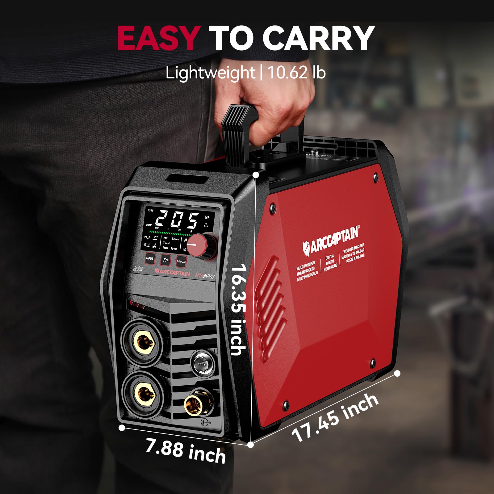 ARCCAPTAIN iControl TIG 205 Pro, 5 In 1 Cold Spot Stick/TIG Welder, 120V/240V Welding Machine with Large LED Display, 2T/4T, Hot start, Arc Force and Anti-stick - Image 9