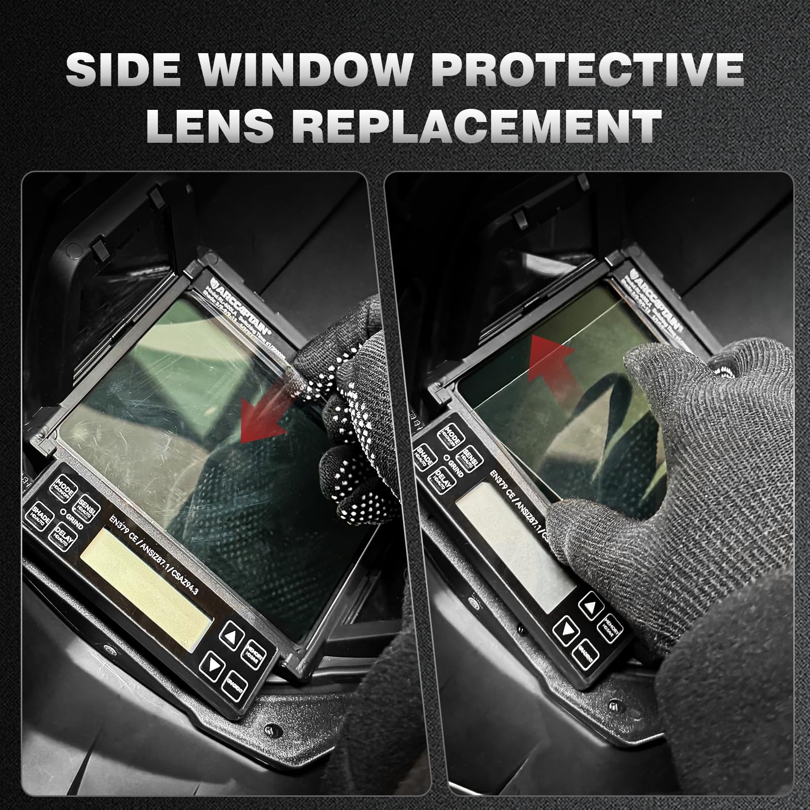 ARCCAPTAIN Intelligent Auto-Shade Welding Helmet and Large Viewing Screen Replacement Lens - Image 4