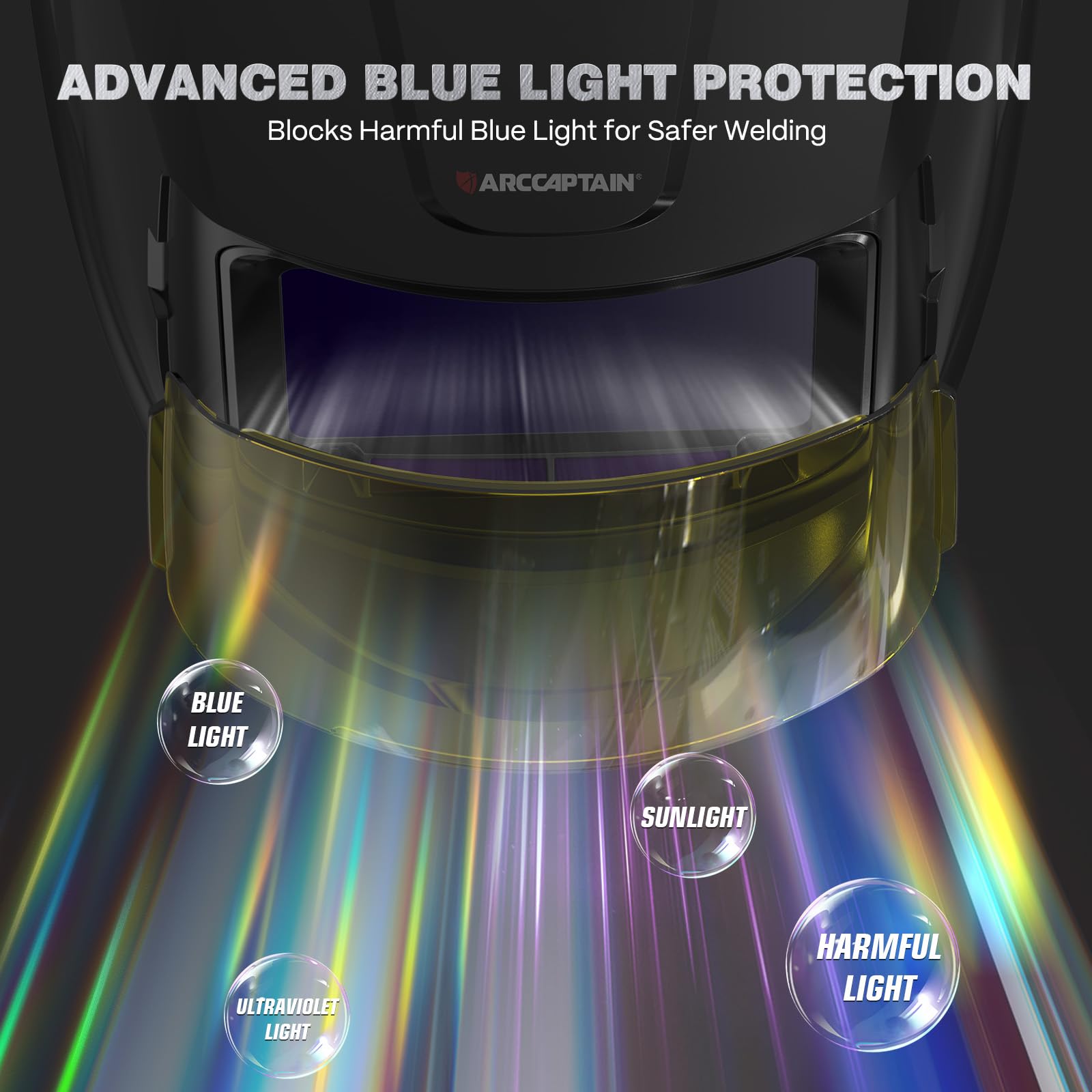 ARCCAPTAIN Intelligent Welding Helmet, 4.6" x 3.2" Large Viewing Screen Auto-Shade Welding Hood with Internal Display, True Color 1/1/1/1, 1/30000s Response, Memory & Gradient, Built-in LED Light - Image 8