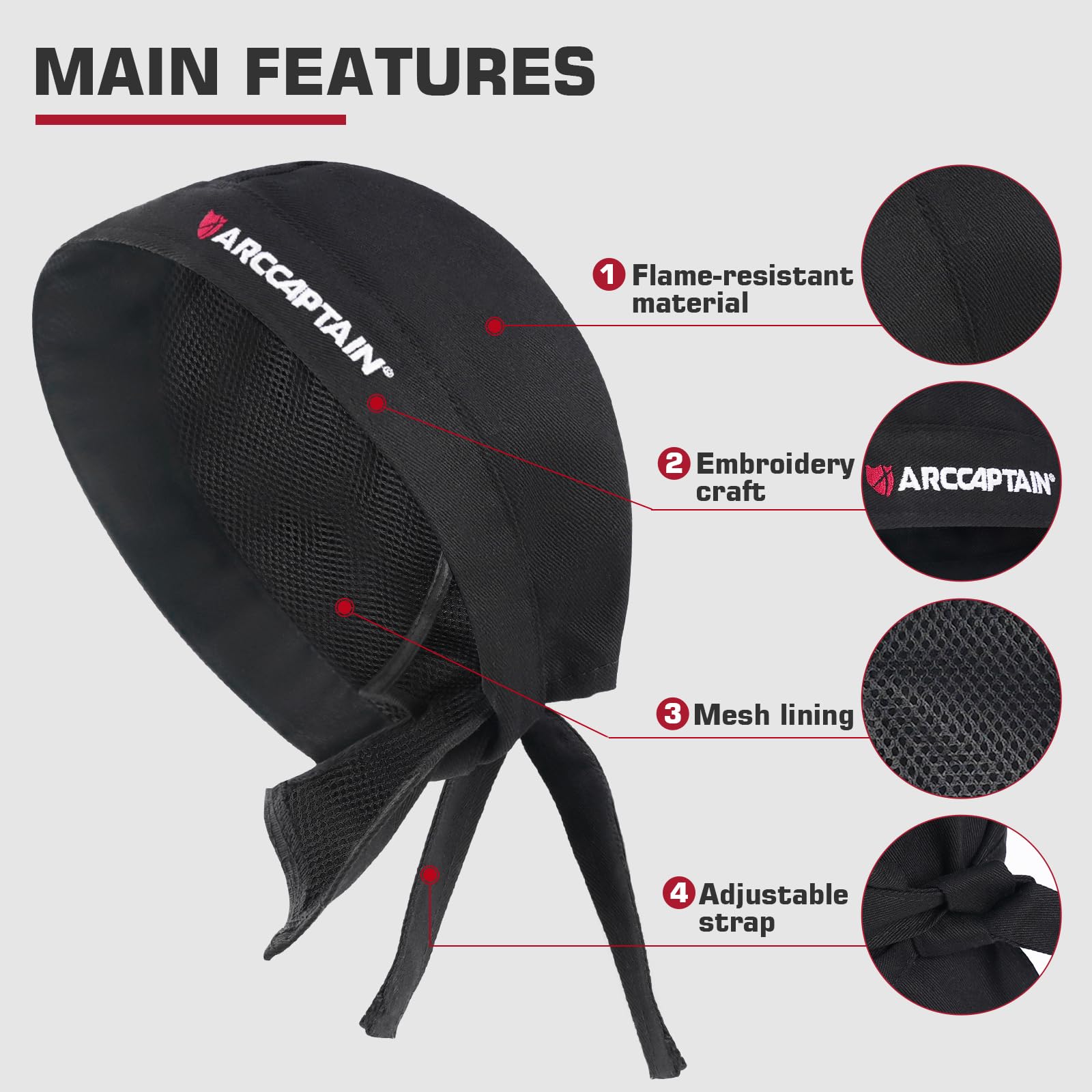 ARCCAPTAIN Large Viewing Screen Welding Helmet,1/1/1/1 Top Optical Clarity Auto Darkening Welding Hood + Welding Cas, Protective Welders Cap - Image 8