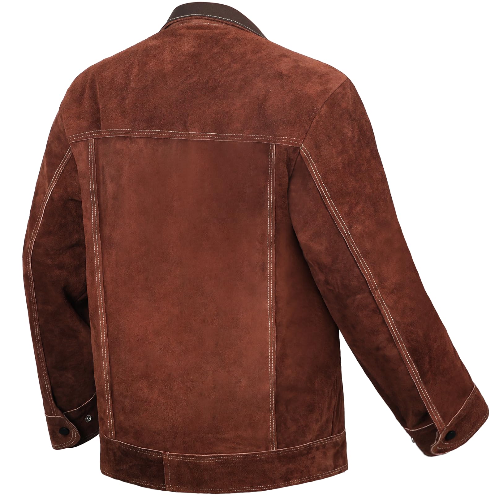 ARCCAPTAIN Leather Welding Jacket, Heavy Duty Welder Jackets with Flame Resistant Split Cowhide Leather for Men Women - Image 5