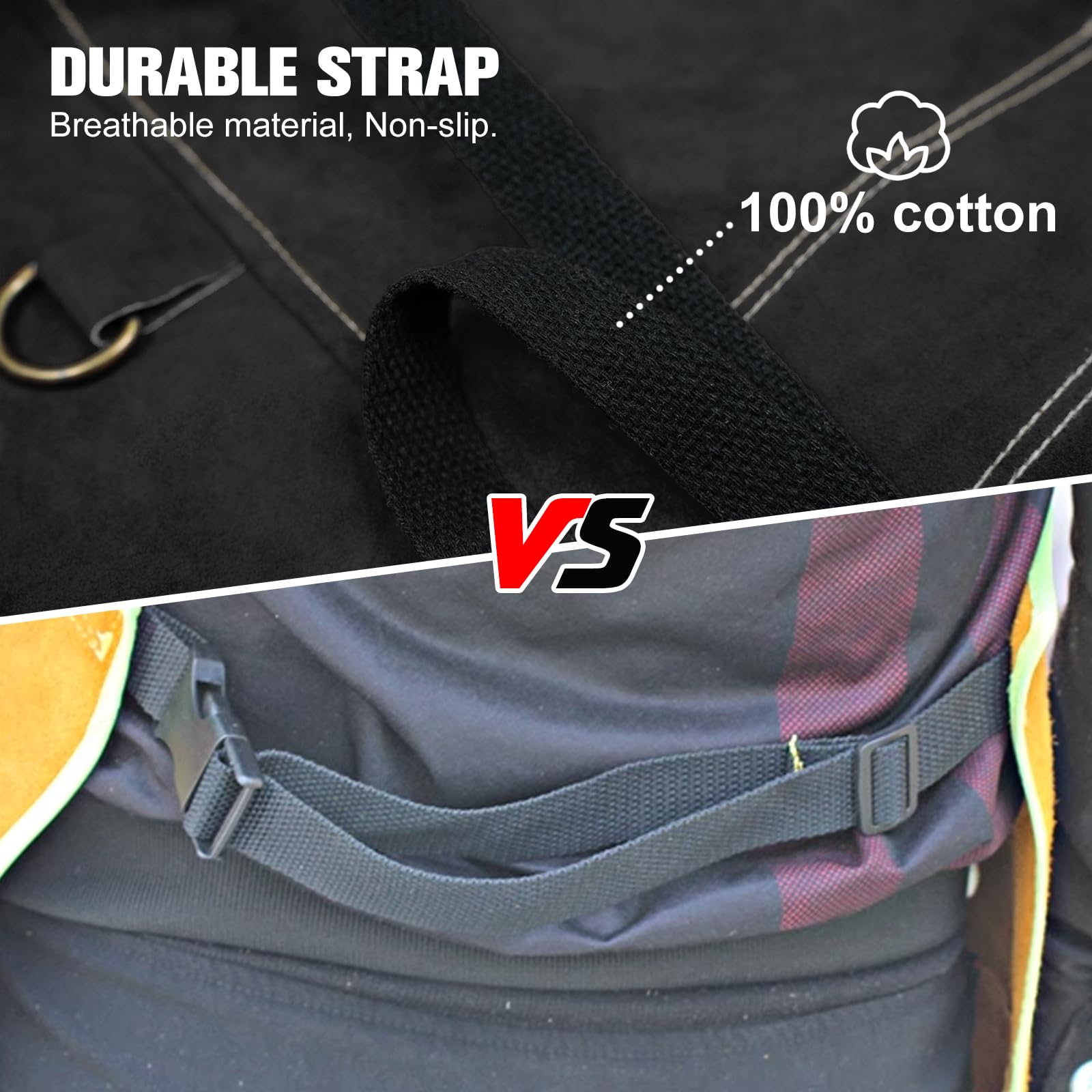 ARCCAPTAIN Leather Welding Work Apron 24" X 36" Heat Flame Resistant Cowhide Blacksmith Aprons with 6 Tool Pockets for Welders Men Women, Adjustable M to XXXL-Black - Image 5