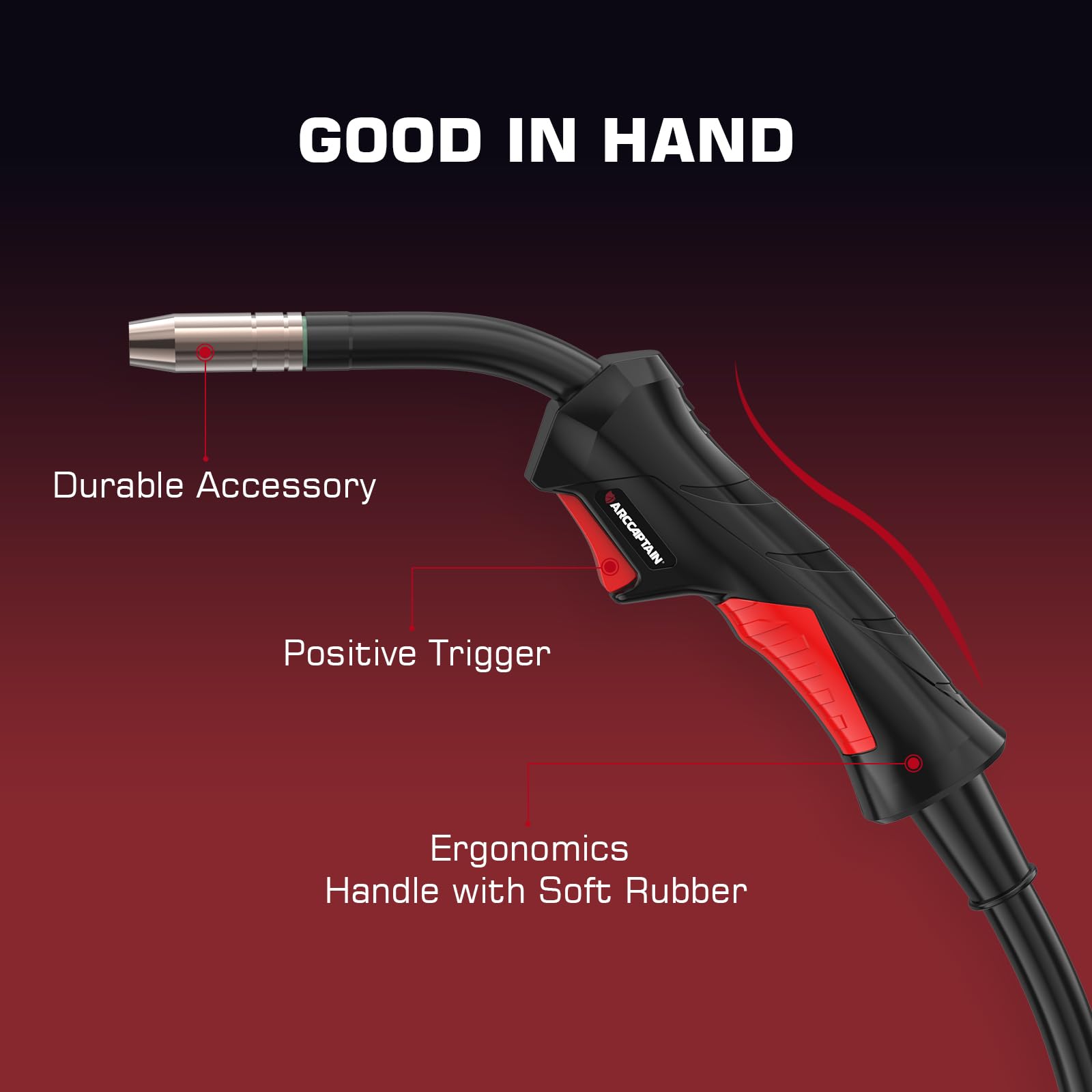 ARCCAPTAIN MB15 15AK MIG Welding Gun Torch Stinger 10ft (3m) Replacement for MB15 MIG Gun Torch, Euro Connection for MIG200, MIG200FIT, MIG200ELITE, MIG160FIT - Image 3