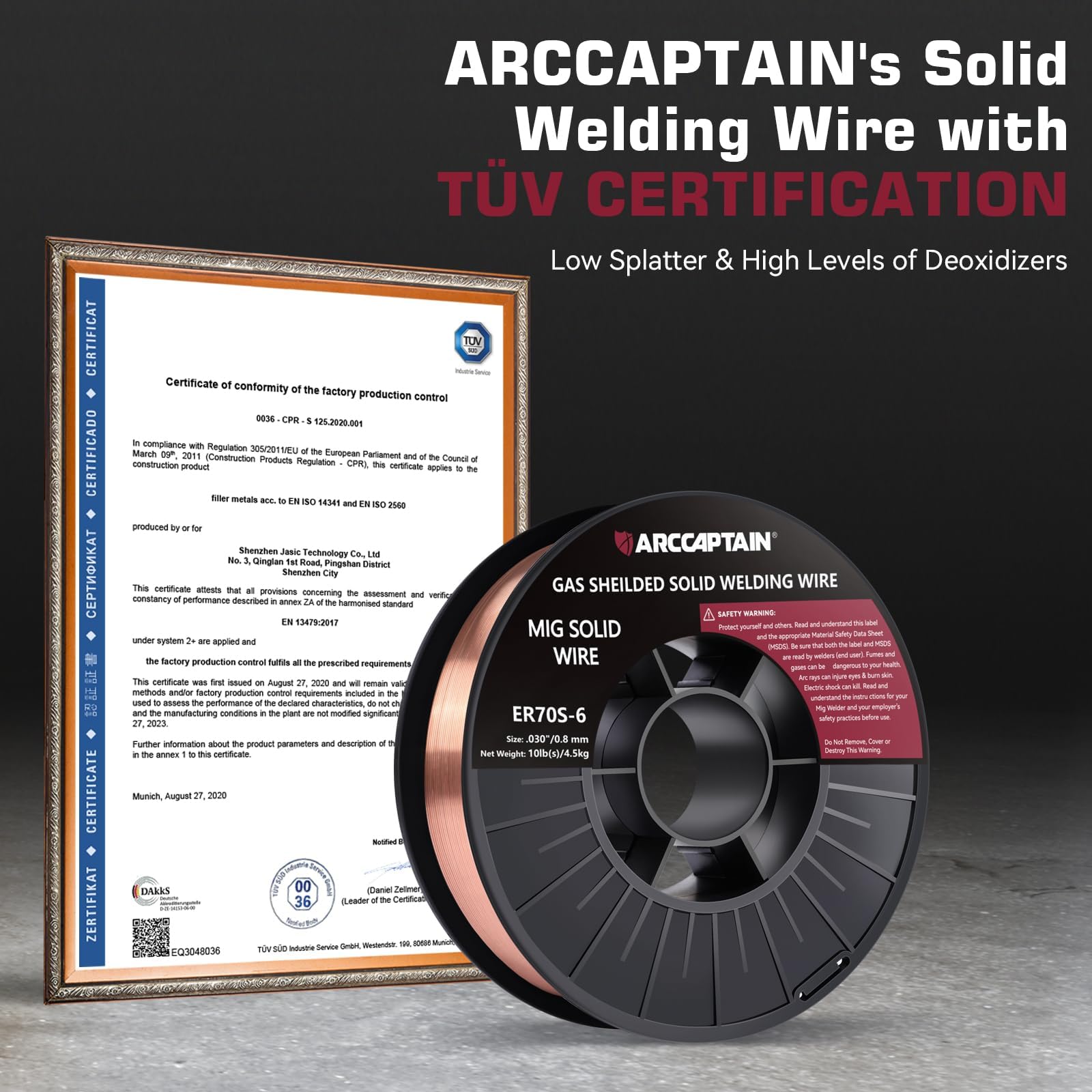 ARCCAPTAIN Mig Welding Wire, 0.030 10Lb Mig Wire ER70S-6 10Lbs Gas Solid Carbon Steel Low Splatter Mig Welding Wire Compatible With Lincoln Miller Forney Harbor Welder 0.08 4.5KG - Image 3