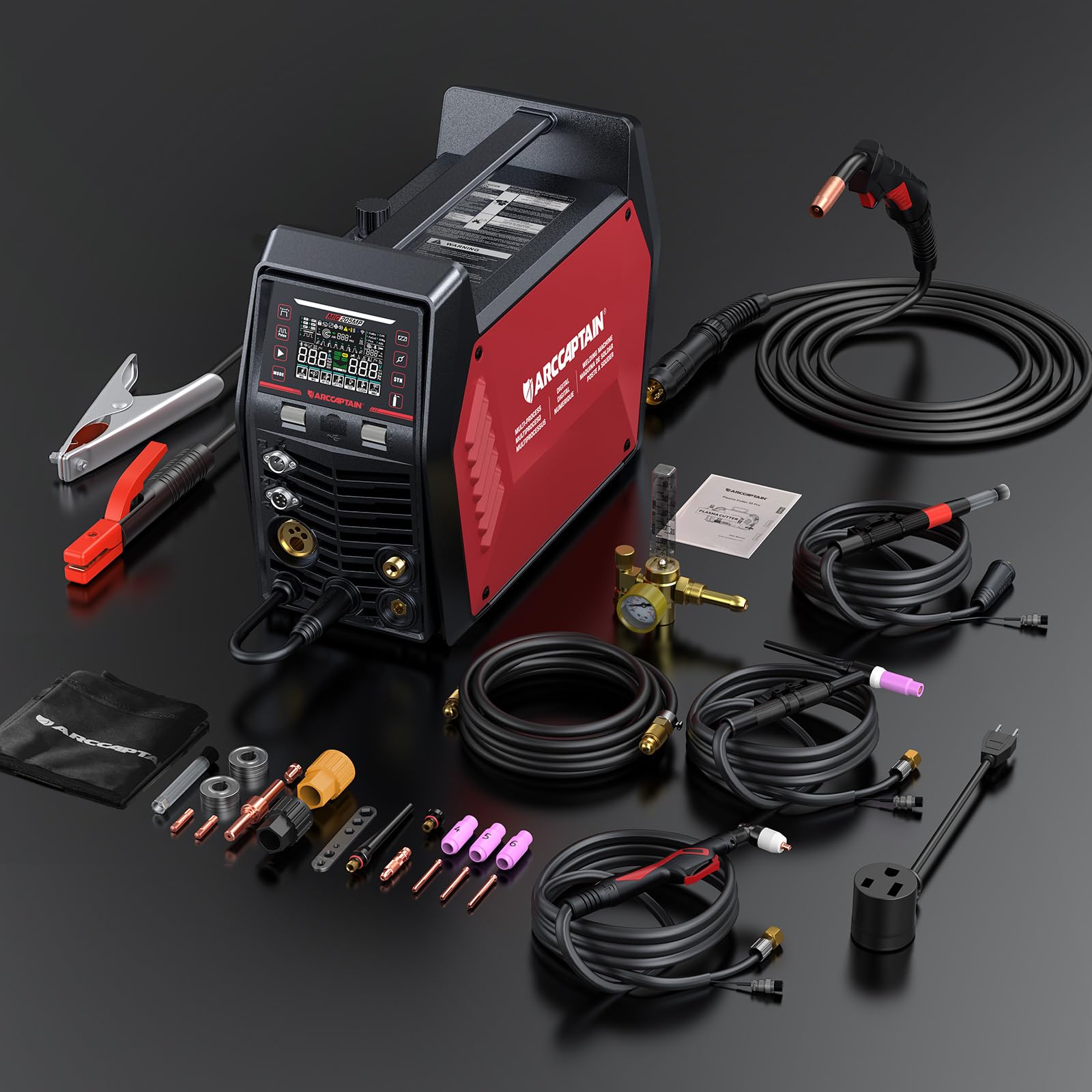 ARCCAPTAIN MIG205MP MIG Welder 9 IN 1 iControl APP Control Plasma Cutter/Pulsed MIG/Flux Core/Spool Gun/DC HF/Lift TIG/Clean/Stick Aluminum Welding Machine 120/240V Dual Voltage Multiprocess Welder - Image 7