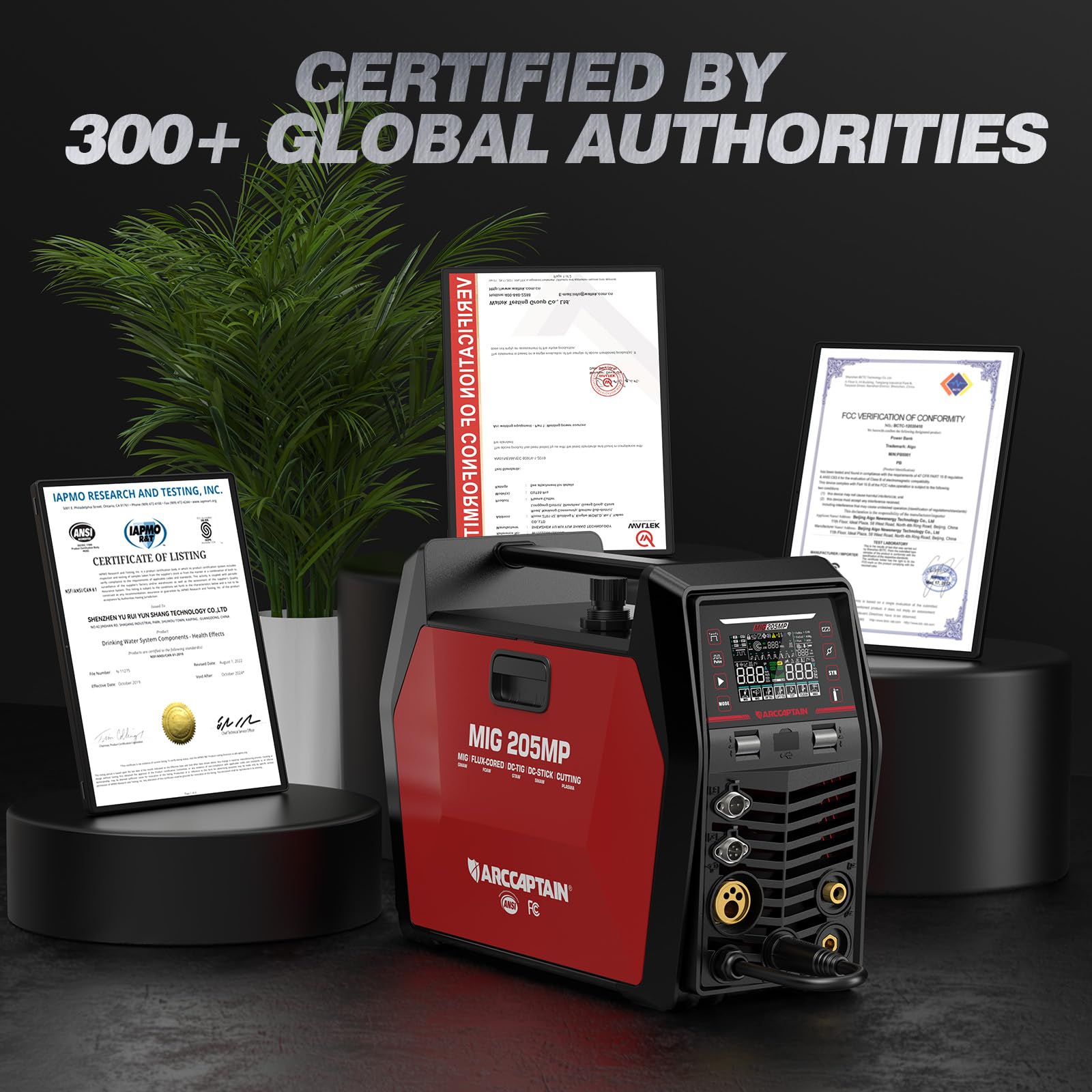 ARCCAPTAIN MIG205MP MIG Welder 9 IN 1 iControl APP Control Plasma Cutter/Pulsed MIG/Flux Core/Spool Gun/DC HF/Lift TIG/Clean/Stick Aluminum Welding Machine 120/240V Dual Voltage Multiprocess Welder - Image 9