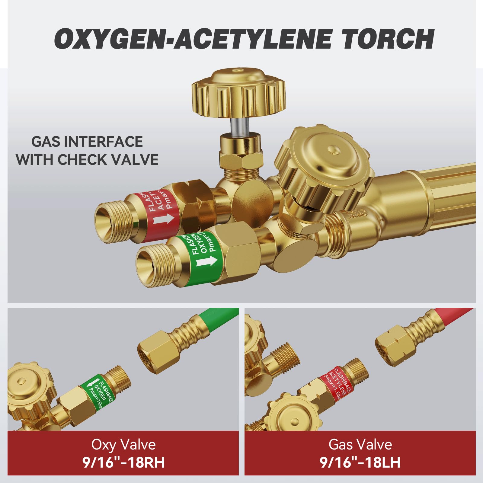 ARCCAPTAIN Oxy Acetylene Cutting Torch, Medium Duty CA1350 Cutting Welding Torch with Check Valve, Cutting Tip 1-3-101, Suitable for Automobile Repair and Metal Cutting - Image 5