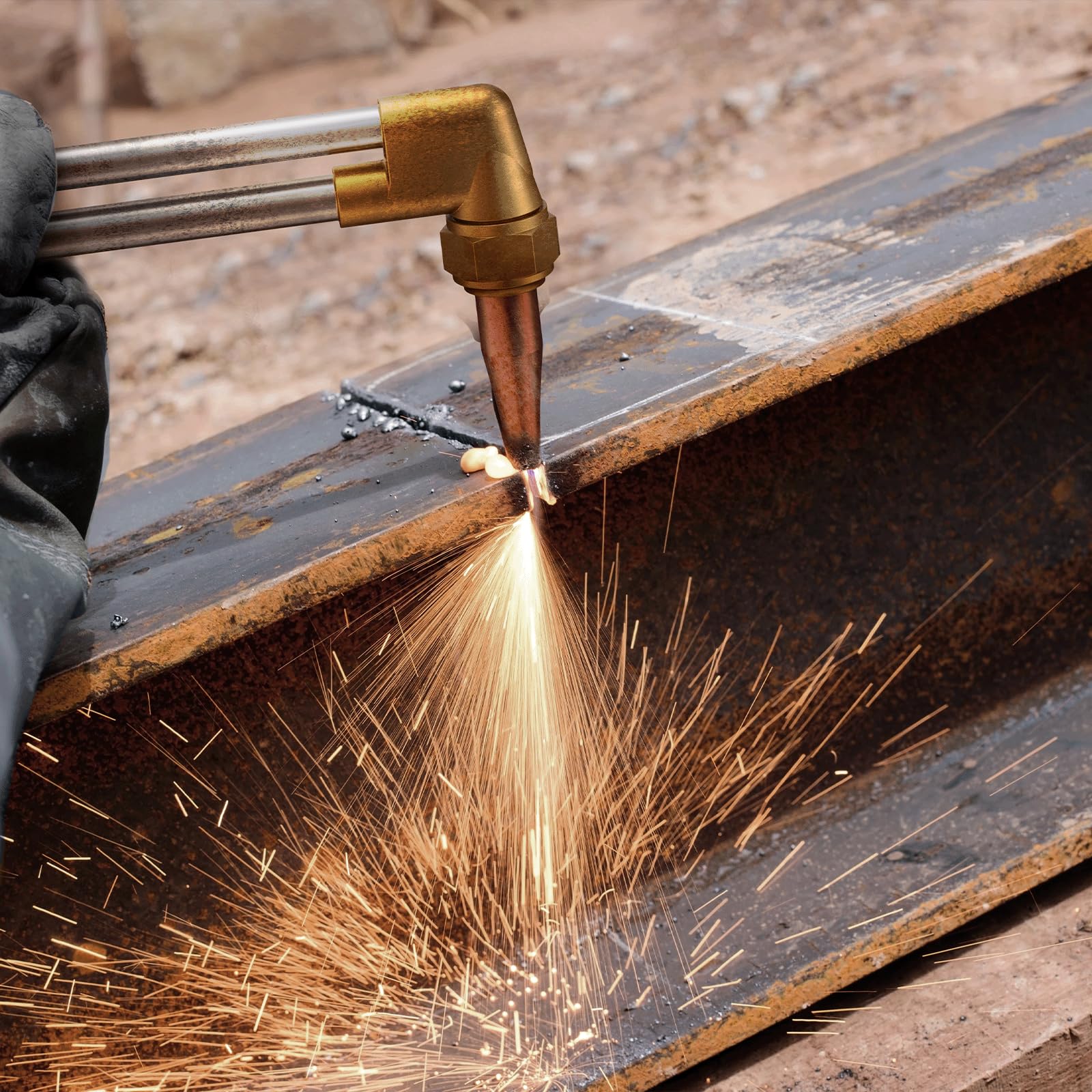 ARCCAPTAIN Oxy Acetylene Cutting Torch, Medium Duty CA1350 Cutting Welding Torch with Check Valve, Cutting Tip 1-3-101, Suitable for Automobile Repair and Metal Cutting - Image 6