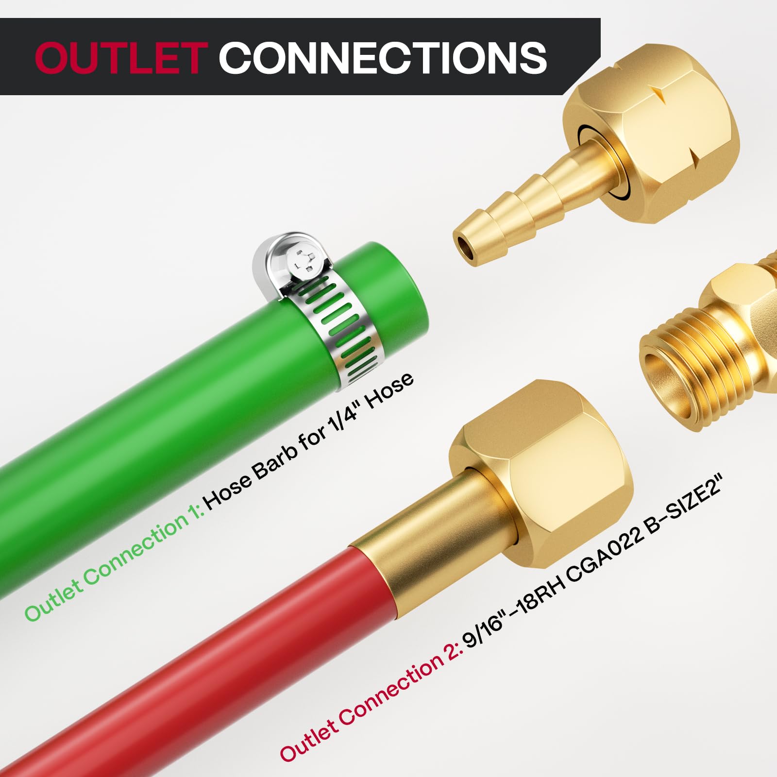 ARCCAPTAIN Oxygen and Acetylene Regulators CGA540 and CGA510, Compatible with V-Style Torch Cutting, Heavy-Duty Gas Welding Pressure Regulators with T-Handle Adjustments - Image 4