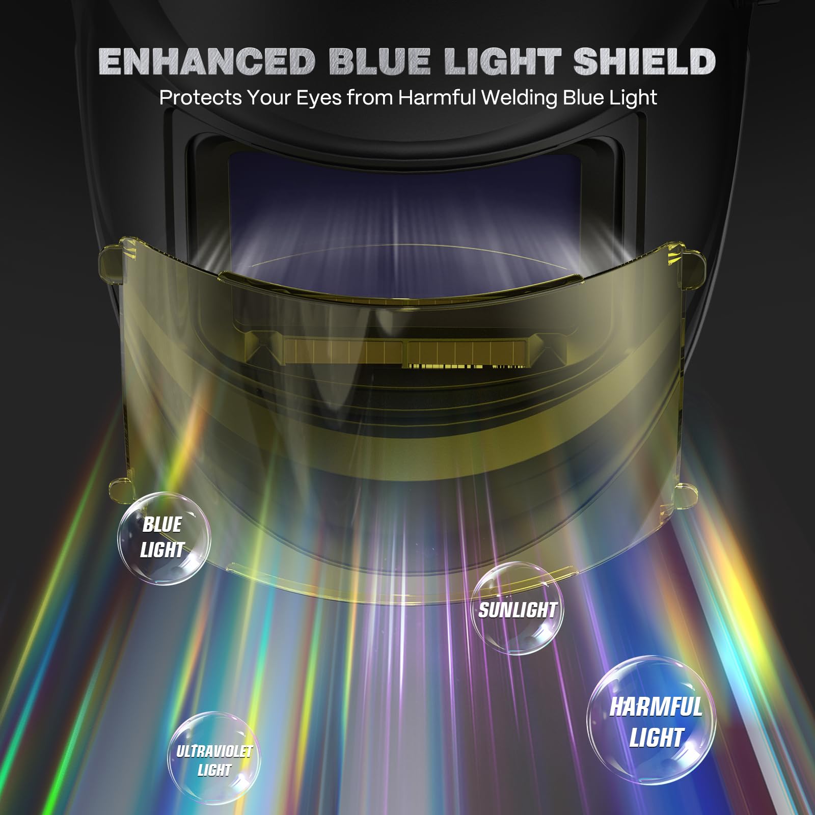 ARCCAPTAIN Premium Auto-Shade Welding Helmet, 4.6" x 3.2" Intelligent Large Viewing Screen Welding Hood, 1/1/1/1 Optical Clarity, Internal Display, Memory & Gradient, Built-in Parameter Recording - Image 8
