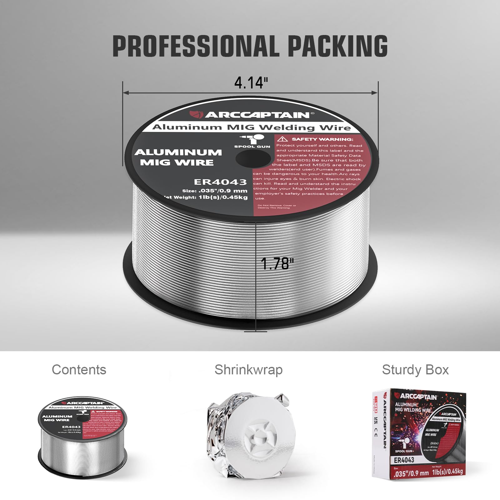 ARCCAPTAIN Silicon Aluminum Welding Wire ER4043 .035" Mig Welding Wire, 1 Pound Spool - Image 6