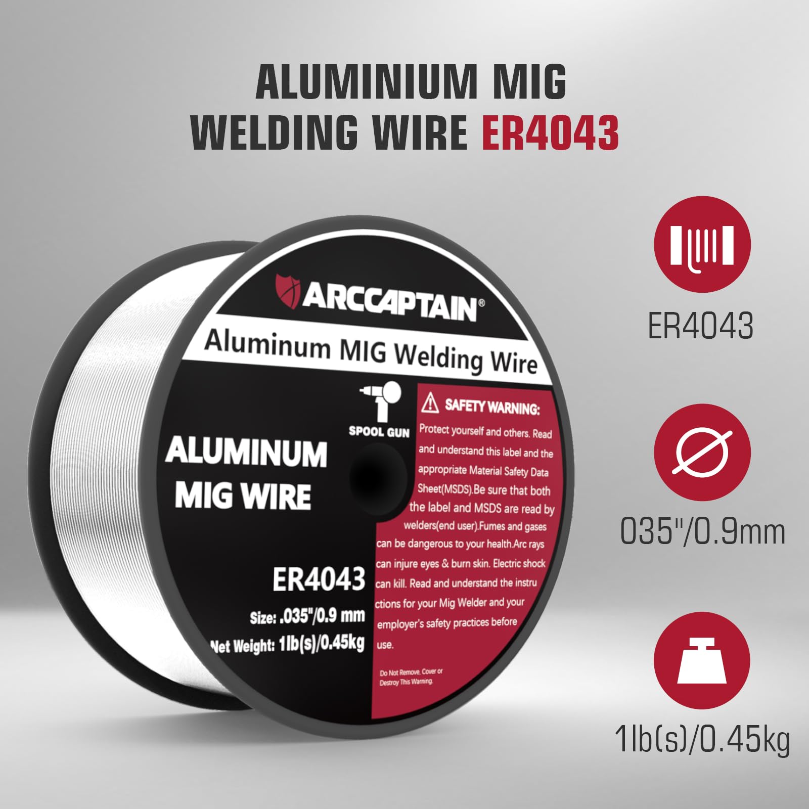 ARCCAPTAIN Silicon Aluminum Welding Wire ER4043 .035" Mig Welding Wire, 1 Pound Spool - Image 8