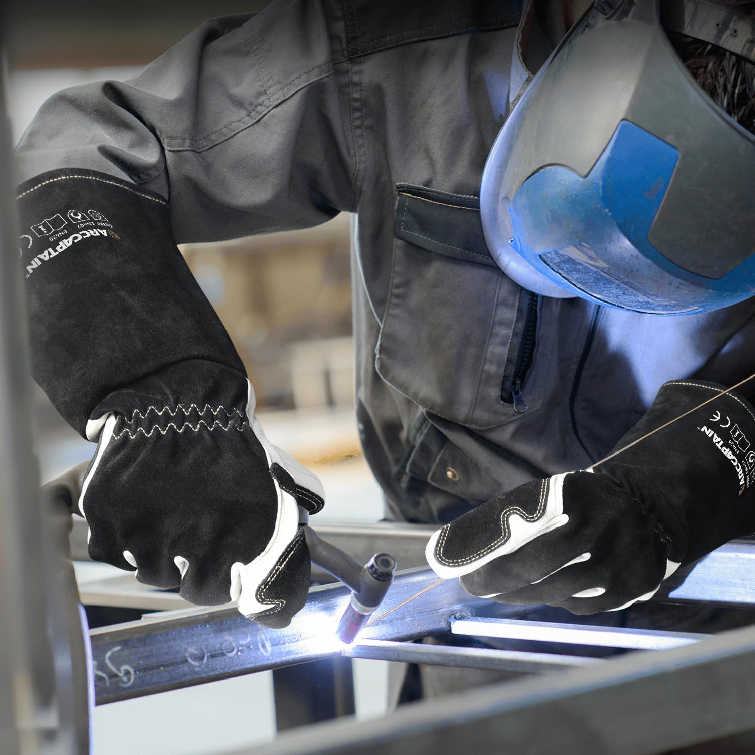 ARCCAPTAIN Tig Welding Gloves: Premium Goatskin Grain Leather, Dexterity, Comfort, Duralble Tig Gloves for Work Protection - Image 6