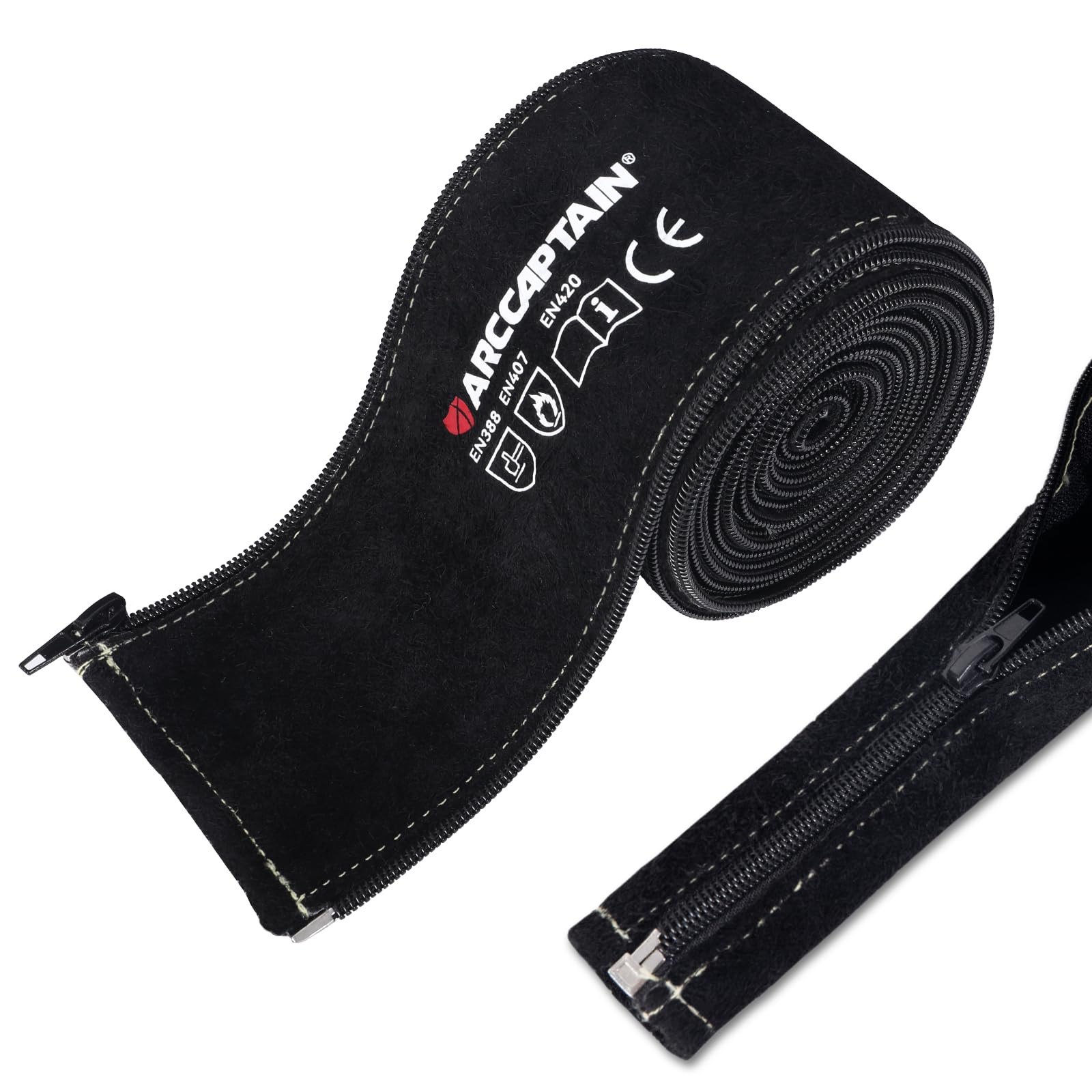ARCCAPTAIN TIG Welding Torch Cable Cover, MIG Plasma Tig Torch Cover Resistant Leather with Zipper 3.7M (12FT) Length