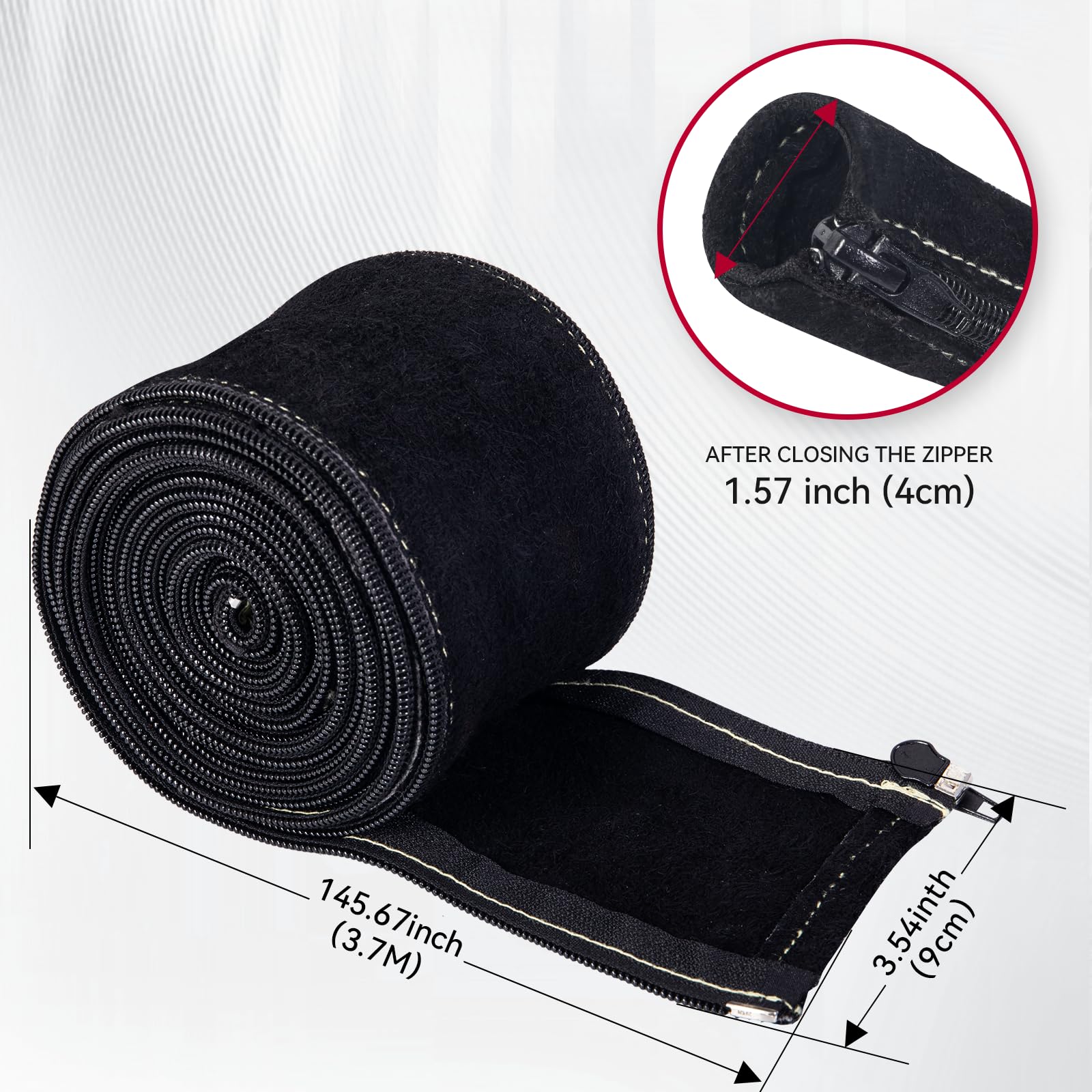 ARCCAPTAIN TIG Welding Torch Cable Cover, MIG Plasma Tig Torch Cover Resistant Leather with Zipper 3.7M (12FT) Length - Image 3