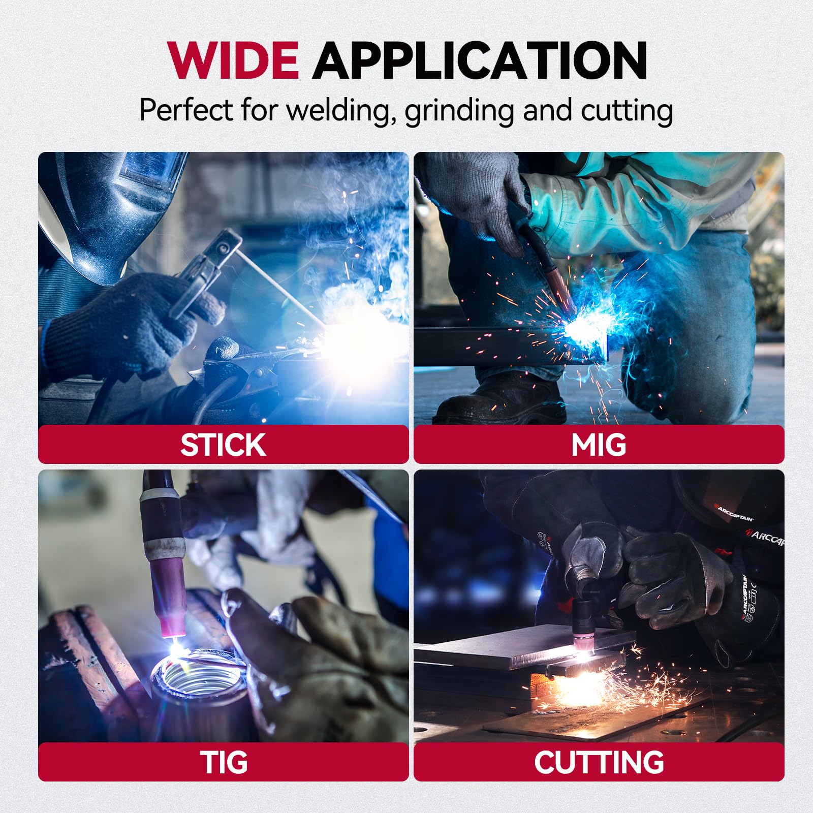 ARCCAPTAIN True Color Auto Darkening Welding Helmet with Upgraded Arc Sensor, 1/1/1/1 Top Optical Clarity Solar Power Welding Hood, 1/25000s Response Time, 4/9-13 for TIG MIG ARC Welding Mask - Image 8