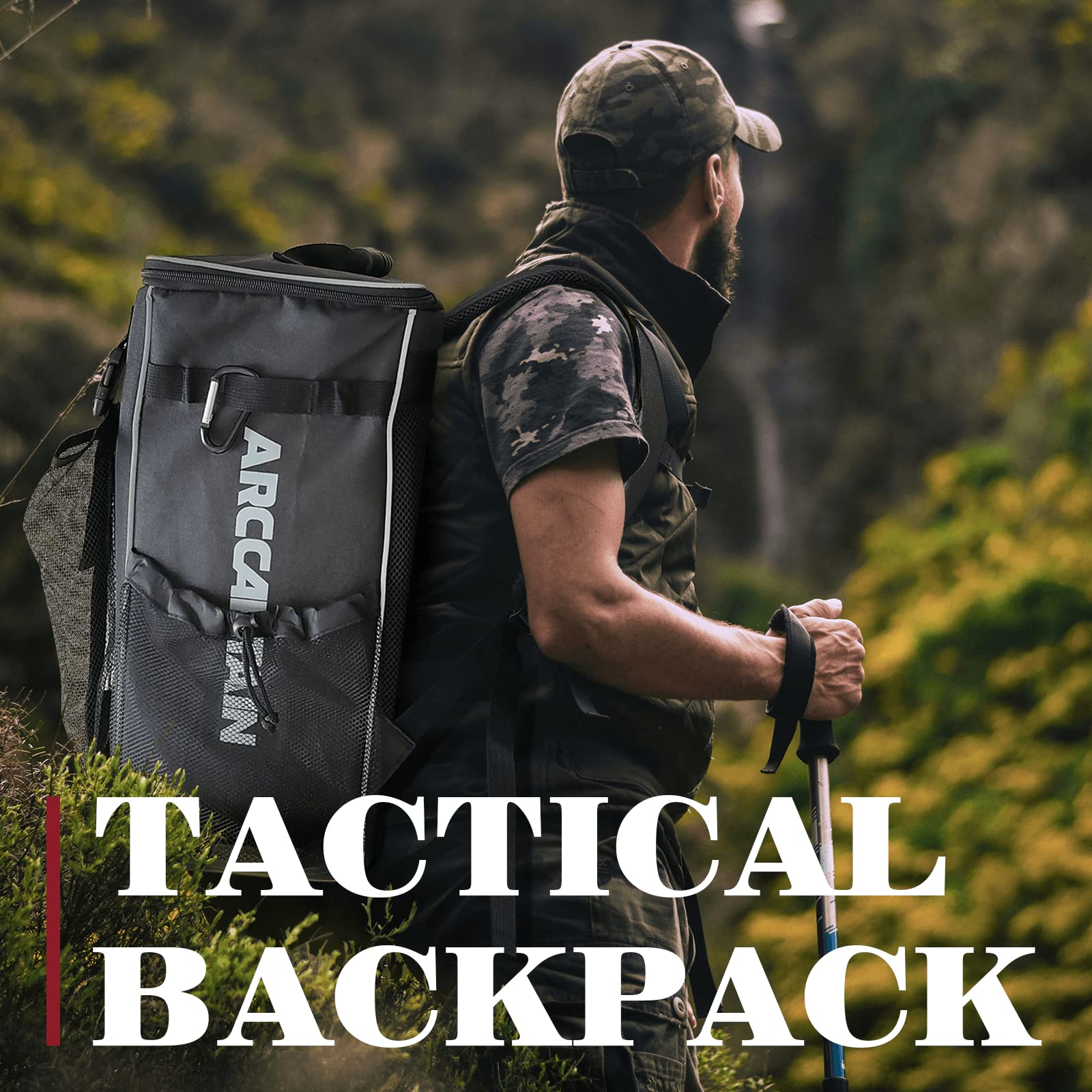 ARCCAPTAIN Welding Tools Backpack, Large Capacity Tactical Welding Helmet Tool Bag Hiking Laptop Outdoor Multipurpose Backpacks for Men women, Ultra Light and Black - Image 7